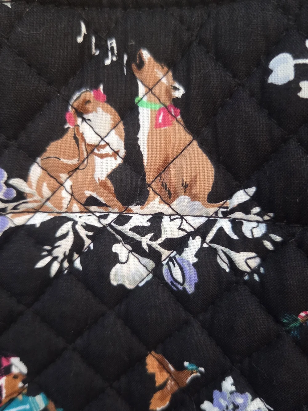 Vera Bradley Merry Mischief Grand Tote Black Woodland Animal Quilted Bag